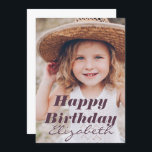 Carte Photo simple moderne Accueil d'anniversaire<br><div class="desc">Le design est moderne et simple. Ajoutez une photo personnalisée du célébrant d'anniversaire et ajoutez son nom,  ajoutez un message personnalisé</div>