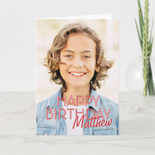 Carte Photo simple moderne Accueil d'anniversaire