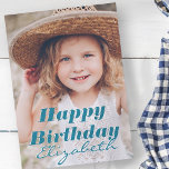Carte Photo simple moderne Accueil d'anniversaire<br><div class="desc">Le design est moderne et simple. Ajoutez une photo personnalisée du célébrant d'anniversaire et ajoutez son nom,  ajoutez un message personnalisé</div>