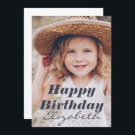 Carte Photo simple moderne Accueil d'anniversaire<br><div class="desc">Le design est moderne et simple. Ajoutez une photo personnalisée du célébrant d'anniversaire et ajoutez son nom,  ajoutez un message personnalisé</div>