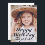 Carte Photo simple moderne Accueil d'anniversaire<br><div class="desc">Le design est moderne et simple. Ajoutez une photo personnalisée du célébrant d'anniversaire et ajoutez son nom,  ajoutez un message personnalisé</div>