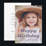 Carte Photo simple moderne Accueil d'anniversaire<br><div class="desc">Le design est moderne et simple. Ajoutez une photo personnalisée du célébrant d'anniversaire et ajoutez son nom,  ajoutez un message personnalisé</div>