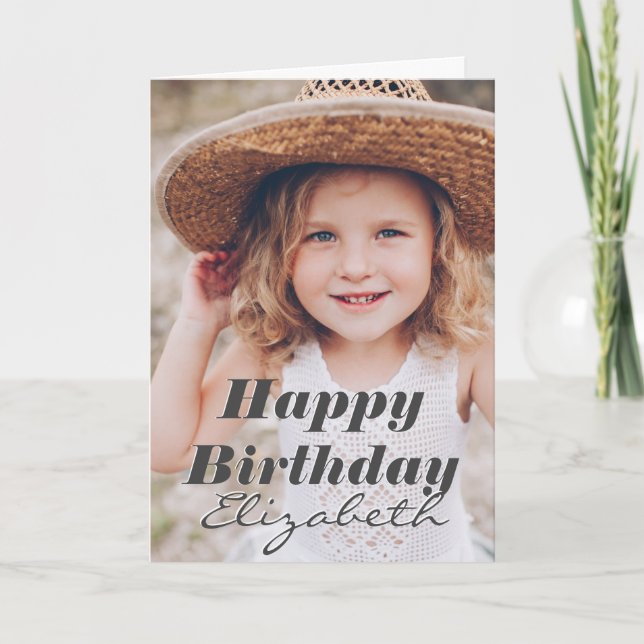 Carte Photo simple moderne Accueil d'anniversaire (Devant)