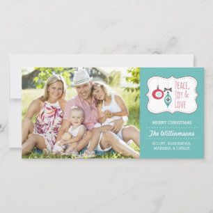 Carte photo Simply Peace, Joy, and Love Christmas