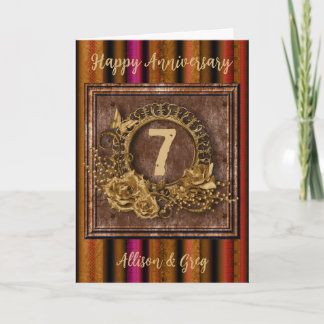 Carte Photo souvenir traditionnel cuivre 7e anniversaire