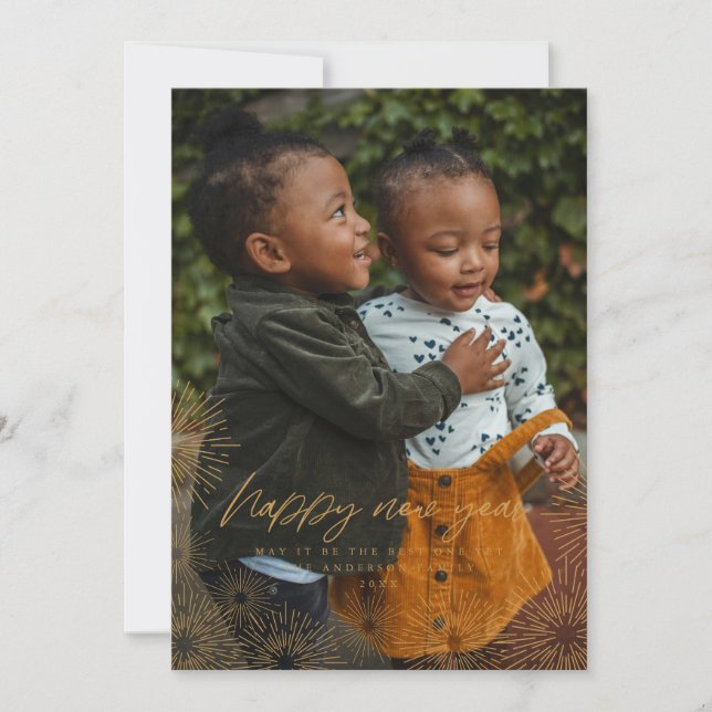 Carte photo Starburst Nouvel An (Devant)