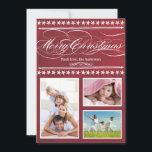 Carte Photo Tableau Noir Rouge Moderne Vintage<br><div class="desc">Carte Photo de Noël Tableau Noir Rouge Typographie Moderne Vintage</div>