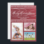 Carte Photo Tableau Noir Rouge Moderne Vintage<br><div class="desc">Carte Photo de Noël Tableau Noir Rouge Typographie Moderne Vintage</div>