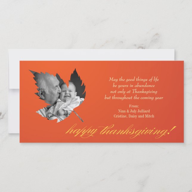 Carte photo Thanksgiving simple et élégant (Devant)