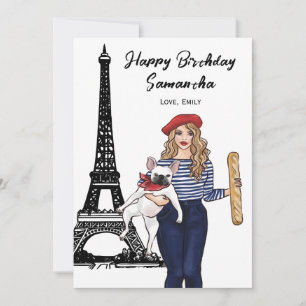 Carte Photo Tour Eiffel Chic, Anniversaire des Bulldog