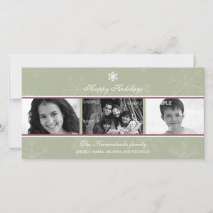 Carte photo Triptyque Sage flocon de neige