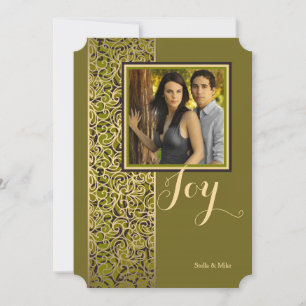 Carte photo verticale Holiday Glitz