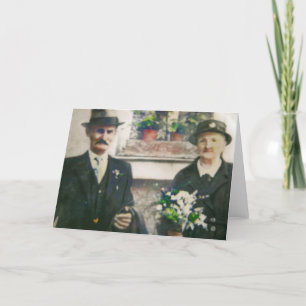 Carte Photo vintage avec les grands-parents