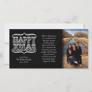 Carte photo vintage de Noël noir et blanc