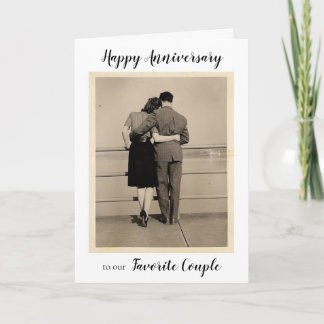 Carte Photo vintage d'un couple commémorant l'anniversai