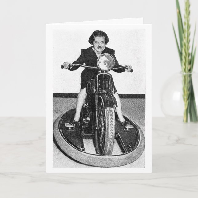 Carte Photo vintage - Girl on Cycle (Devant)