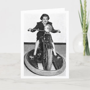 Carte Photo vintage - Girl on Cycle