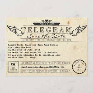 Carte photo Vintage voyage Telegram Enregistrer la