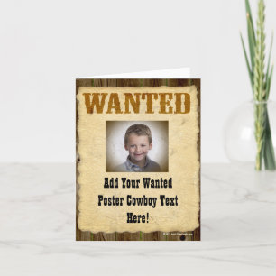 Carte Photo Wanted Poster Old-Time