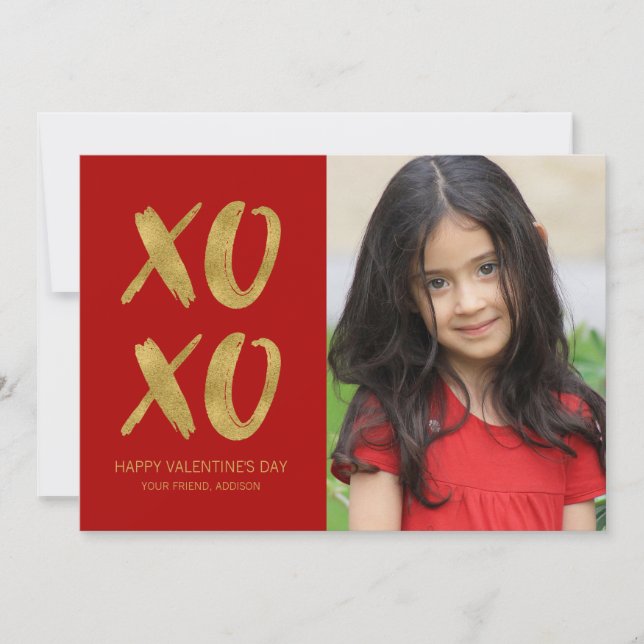 Carte photo XOXO Valentine Brossé Gold Foil (Devant)