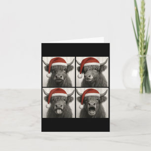 Carte Photobooth drôle de Noël pour femmes Vache Highlan