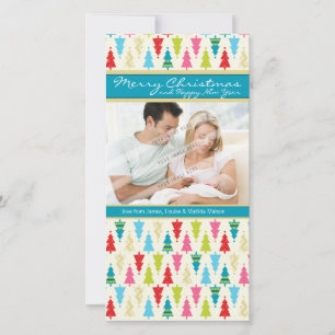 CARTE PHOTOCARD FAMILLE :: patternedxmastree 1P