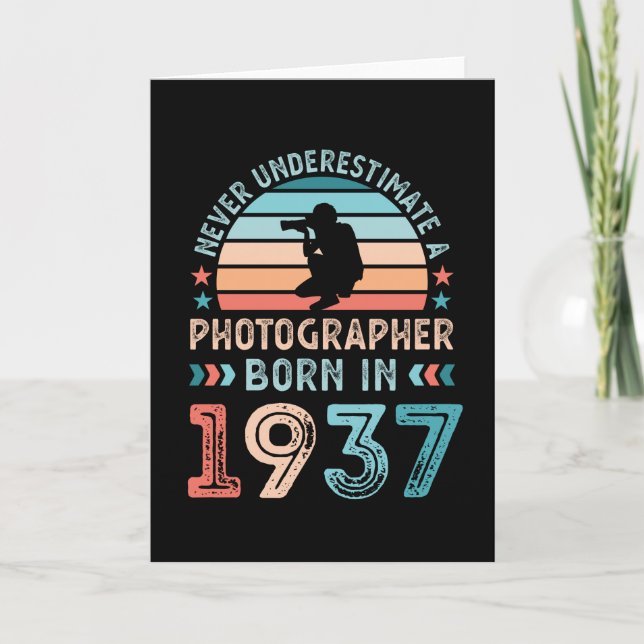 Carte Photographe né 1937 90e anniversaire Cadeau (Devant)
