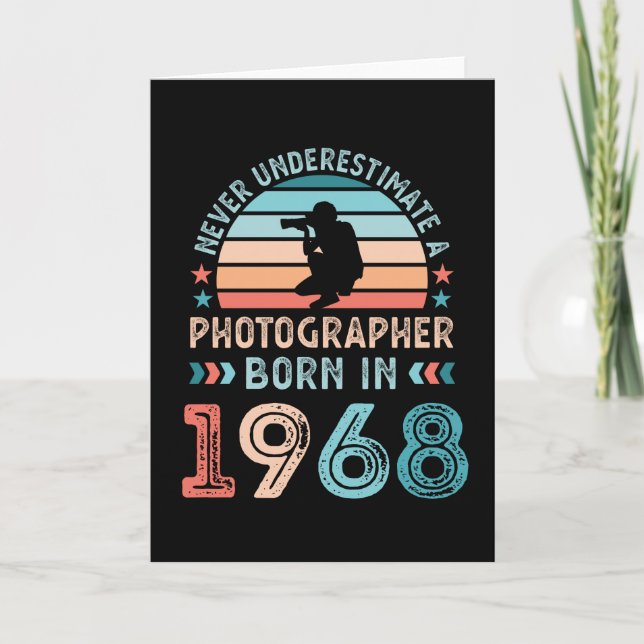Carte Photographe né 1968 60e anniversaire Cadeau (Devant)