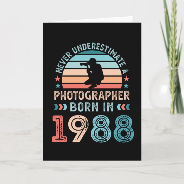 Carte Photographe né 1988 40e anniversaire Cadeau (Devant)