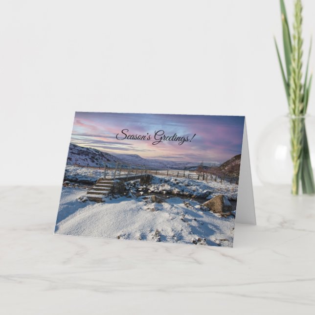 Carte Photographie de Noël d'hiver pittoresque (Devant)
