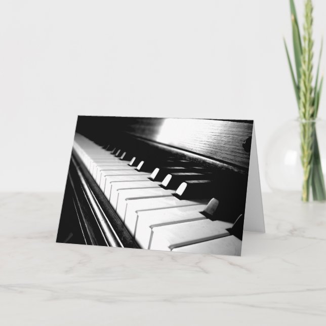 Carte Photographie de piano noir et blanc classique (Devant)