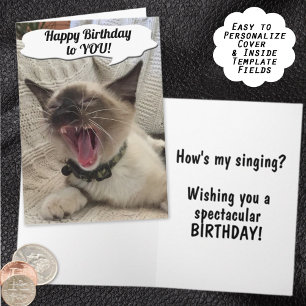 Carte Photographie drôle de joyeux anniversaire de chato