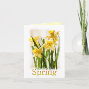 Carte Photographie florale : Daffodiles de printemps jau