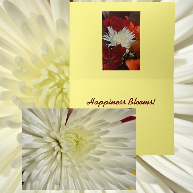 Carte Photographie florale du chrysanthème blanc (Créateur téléchargé)