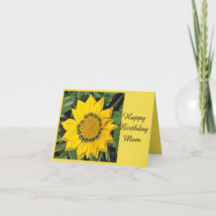 Carte Photographie florale jaune Maman Anniversaire