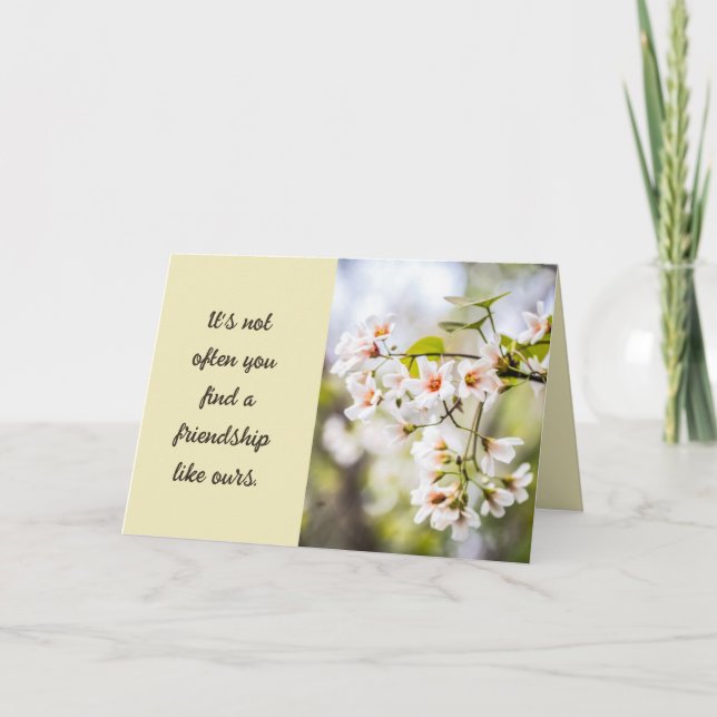 Carte Photographie florale Typographie de longue amitié (Devant)