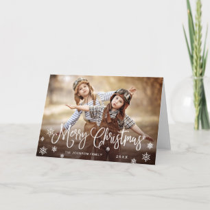 Carte Photographie moderne de Noël Joyeux voeux