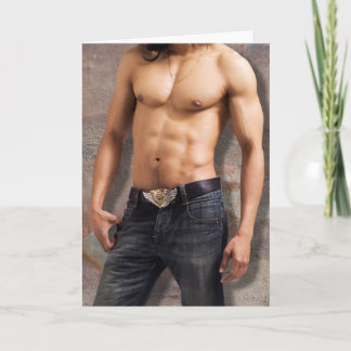 Carte Photographie nue du coffre de l'homme