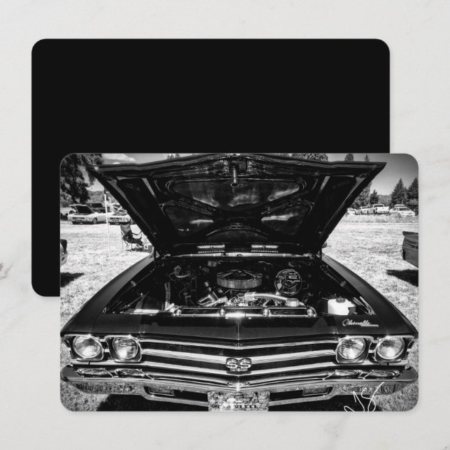 Carte Photographie vintage classique Chevy Chevelle Voit (Devant / Derrière)