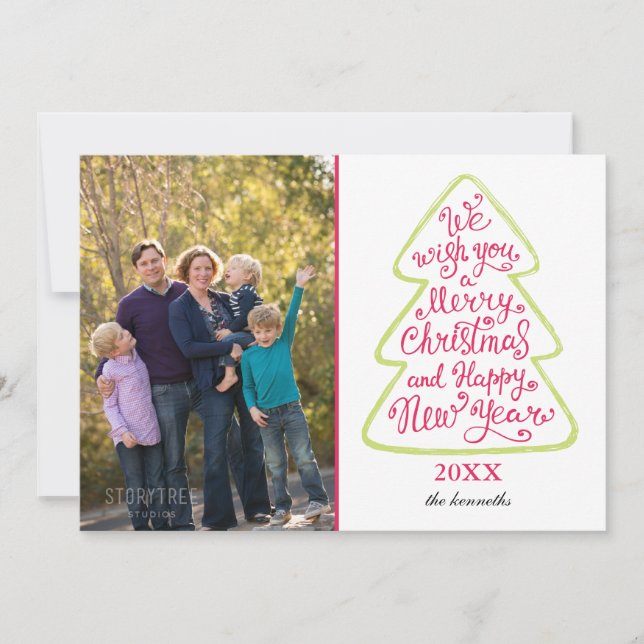 Carte Photographique de Noël avec Typographie d'Ar (Devant)