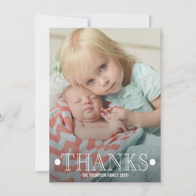 Carte photographique Merci bébé (Devant)