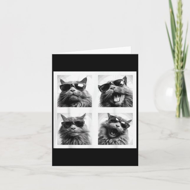 Carte Photomaton de chat graphique drôle selfie drôle _1 (Devant)