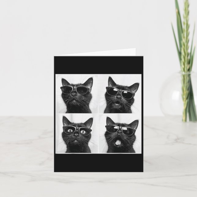 Carte Photomaton de chat graphique drôle selfie drôle _2 (Devant)