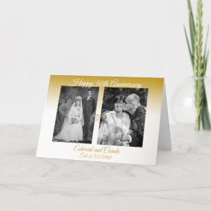 Carte Photos de Mariage d'or personnalisées 50e annivers