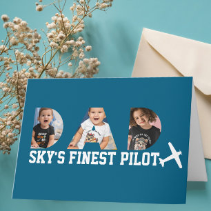 Carte Photos et avion pour papa ‘Sky's Finest Pilot’