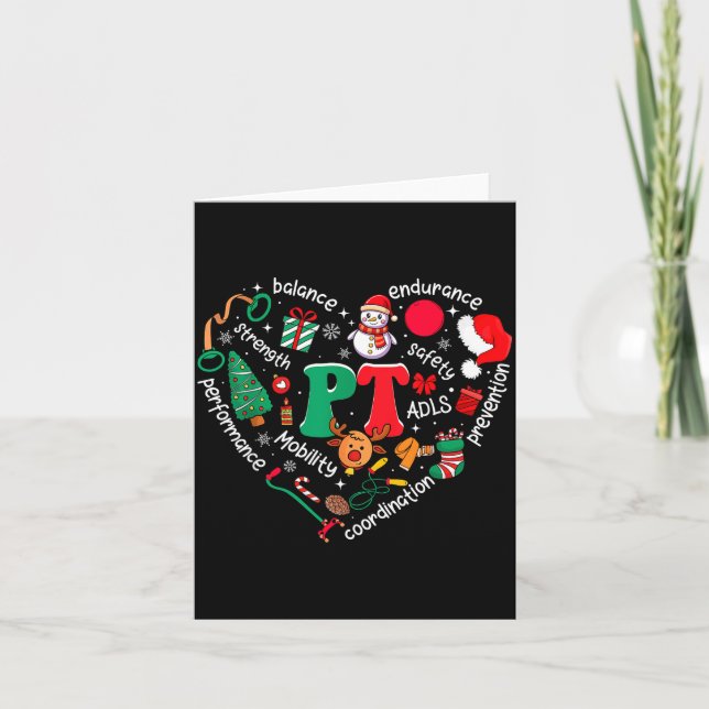 Carte Physical Therapy Christmas Heart Pt Therast Xmas M (Devant)