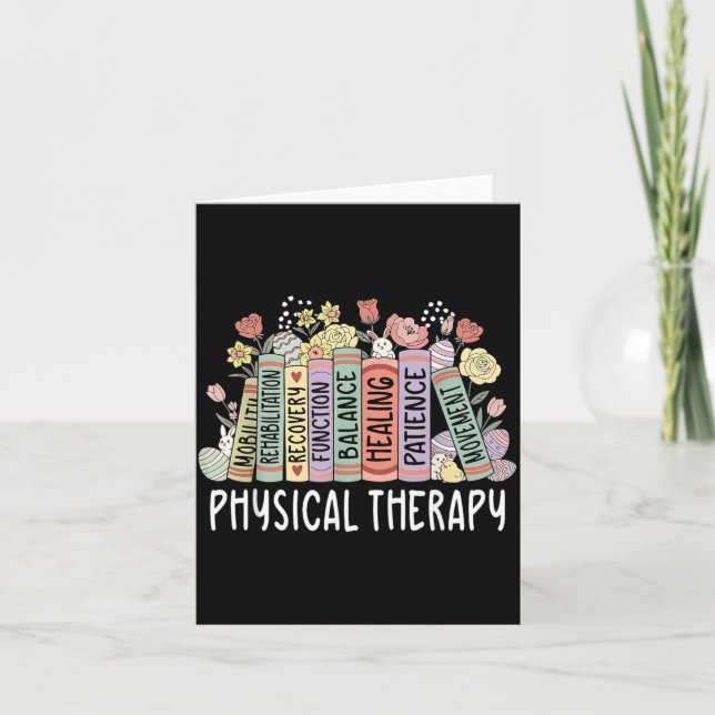 Carte Physical Therapy Floral Book Easter PT Physical (Devant)