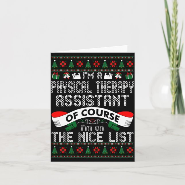 Carte Physical Therapy Istant On Nice List Christmas  (Devant)