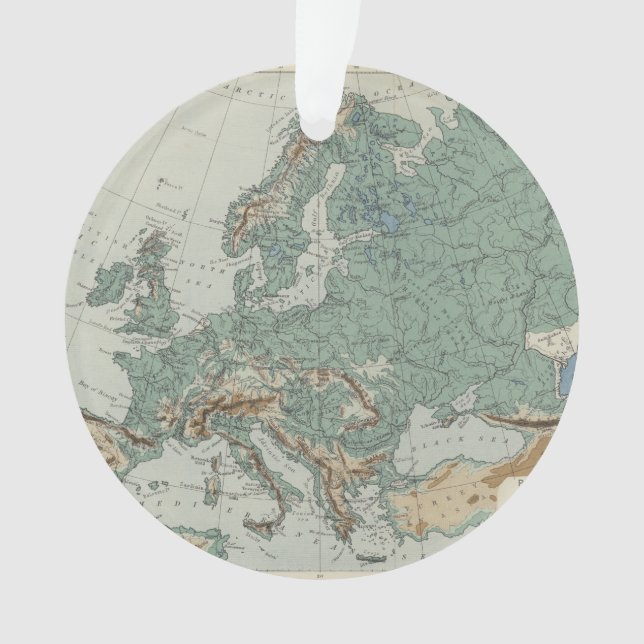 Carte physique de l'Europe (devant)