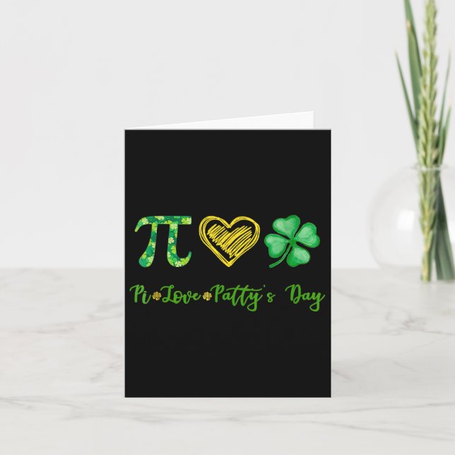 Carte Pi Amour Trèfle Fête de la Saint-Patrick Prof de M (Devant)